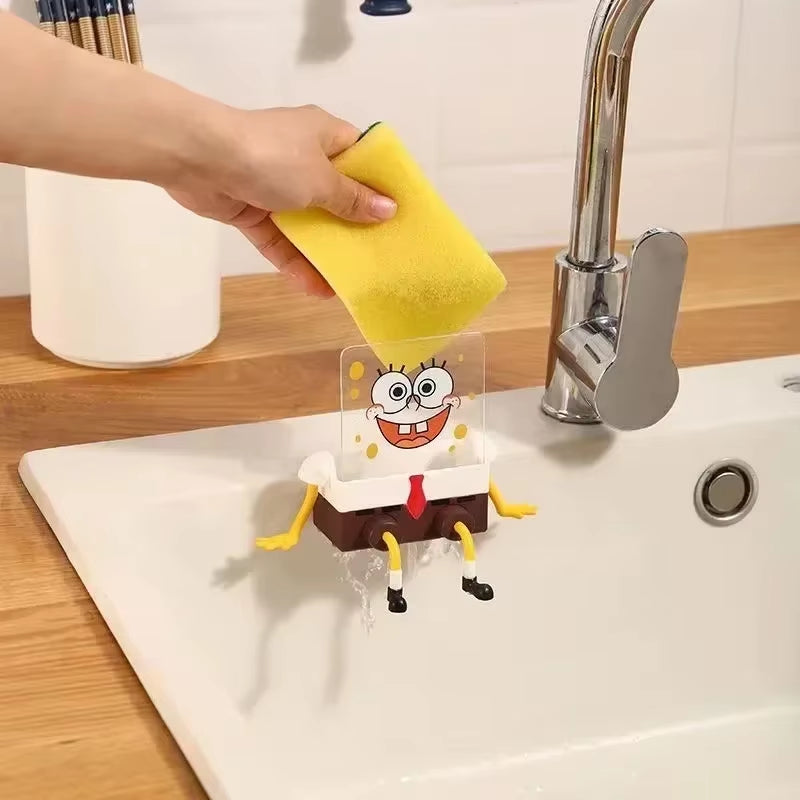 Spongebob Squarepants Dish Washing Brush Sponge Kitchen Supplies Drain Rack Cleaning Dishes Brushes Reusable Scrub Scouring Pad