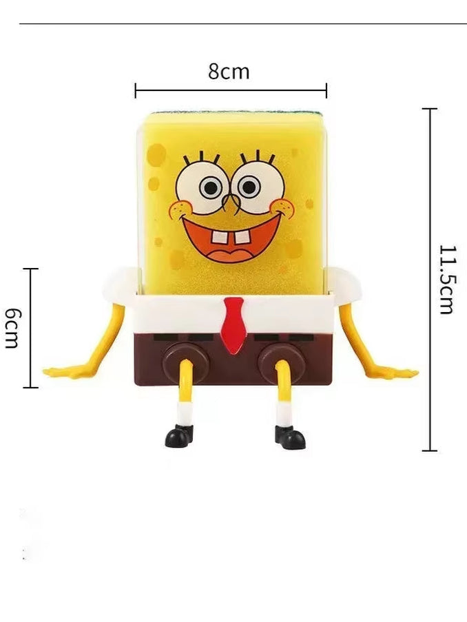 Spongebob Squarepants Dish Washing Brush Sponge Kitchen Supplies Drain Rack Cleaning Dishes Brushes Reusable Scrub Scouring Pad